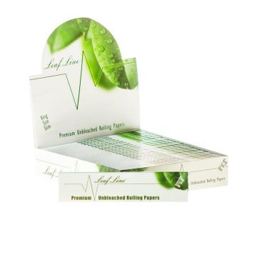 Leaf Line King Size Slim Natural Unbleached Rolling Papers | Box