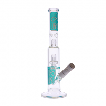 Liquid Sci Glass Micro Single Showerhead Perc Ice Vapor Bong | Teal - Side View 1