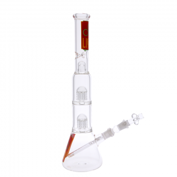 Liquid Sci Glass - Micro Double 8-Arm Tree Perc Ice Beaker Bong with Female Joint 