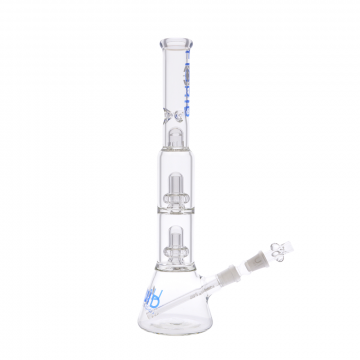 Liquid Sci Glass - Micro Double Showerhead Perc Beaker Ice Beaker Bong with Female Joint 