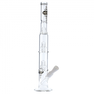 Liquid Sci Glass Micro Double Showerhead Perc Ice Vapor Bong | Gold - Side View 1