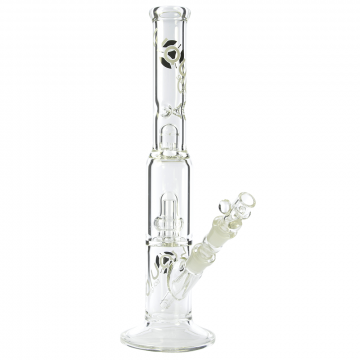 Liquid Sci Glass Micro Single Showerhead Perc Ice Bong | White - Side View 1