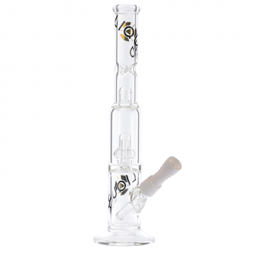 Liquid Sci Glass Micro Single Showerhead Perc Ice Vapor Bong | Gold - Side View 1