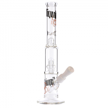 Liquid Sci Glass Micro Single Showerhead Perc Ice Vapor Bong | Orange - Side View 1