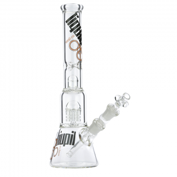 Liquid Sci Glass Micro Single 8-Arm Tree Perc Ice Beaker Bong | Orange - Side View 1