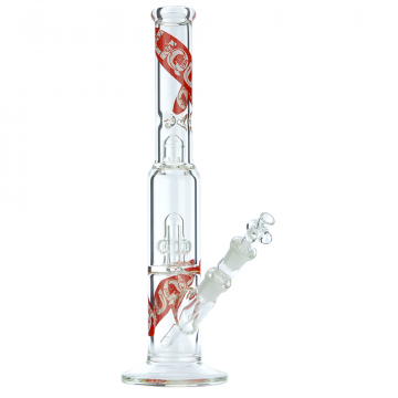 Liquid Sci Glass Micro Single Showerhead Perc Ice Bong | Red - Side View 1