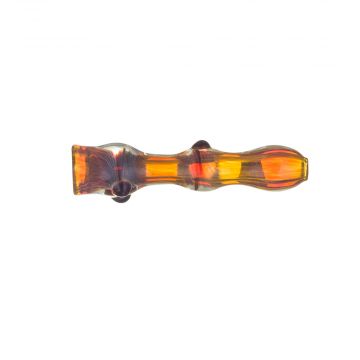 Glass Taster Pipe - Inside Out Amber Purple with Amber Purple Marbles