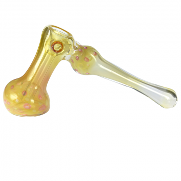 Glass Hammer Bubbler - Inside Out Gold Fume - Side view 1