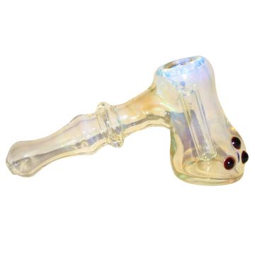 Glass Hammer Bubbler - Fume and Color Dots - Red