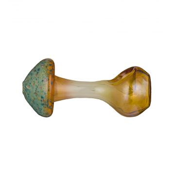 Glass Spoon Pipe - Inside Out Fume with Fritted Mushroom Mouthpiece - Aqua