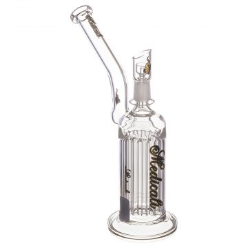 Medicali Glass - 12-Arm Tree Perc Vapor Bubbler - Black & Gold Script Label