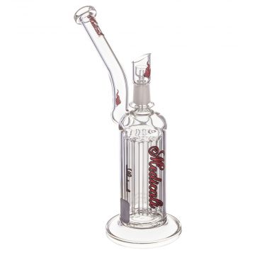 Medicali Glass - 12-Arm Tree Perc Vapor Bubbler - Red & Black Script Label 