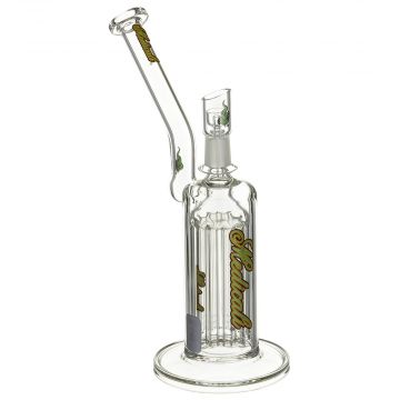 Medicali Glass - 12-Arm Tree Perc Vapor Bubbler - Rasta Script Label 