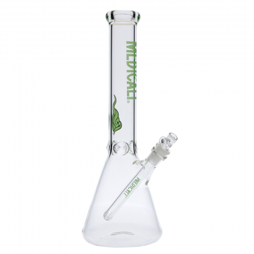 Medicali Glass - 45 Mil Beaker Base Bong - 14 Inch - Green Label 