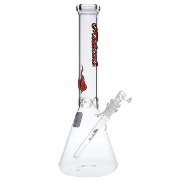 Medicali Glass - 45 Mil Beaker Base Bong - 14 Inch - Red Script Label