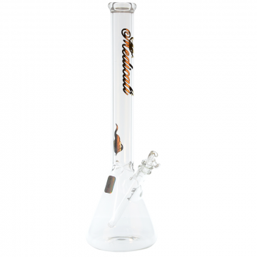 Medicali Glass - 45 Mil Beaker Base Bong - 18 Inch - Gold Script Label - Side view 1