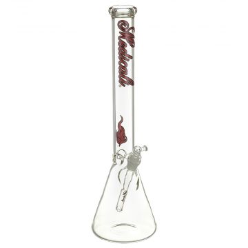 Medicali Glass - 45 Mil Beaker Base Bong - 18 Inch - Red Script Label