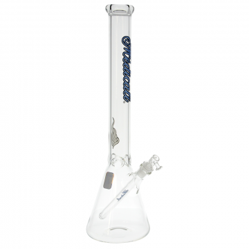 Medicali Glass - 45 Mil Beaker Base Bong - 18 Inch - Blue Script Label