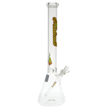 Medicali Glass - 45 Mil Beaker Base Bong - 18 Inch - Rasta Script Label