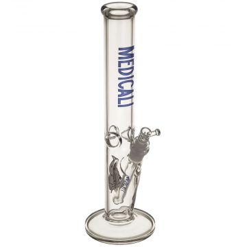 Medicali Glass - 45 Mil Straight Cylinder Bong - 14 Inch – Blue Label