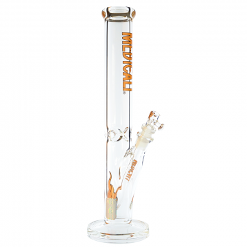 Medicali Glass - 45 Mil Straight Cylinder Bong - 14 Inch - Orange Label - Side 1