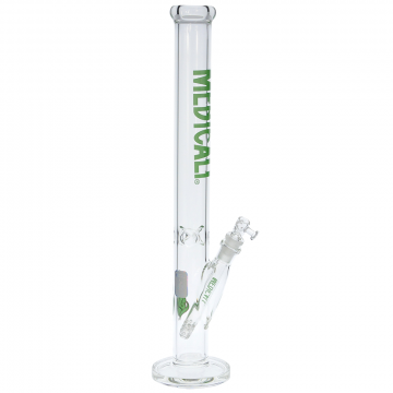 Medicali Glass - 45 Mil Straight Cylinder Bong - 18 Inch - Green Label 