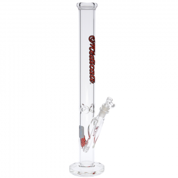 Medicali Glass - 45 Mil Straight Cylinder Bong - 18 Inch - Red Script Label