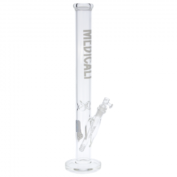 Medicali Glass - 45 Mil Straight Cylinder Bong - 18 Inch - White Label