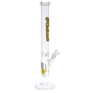 Medicali Glass - 45 Mil Straight Cylinder Bong - 18 Inch - Yellow Script Label 