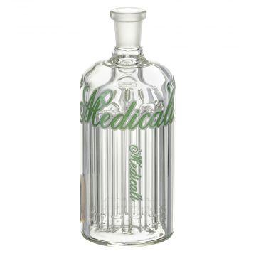 Medicali Glass - 12-Arm Tree Perc Ash Catcher - Green Script Label