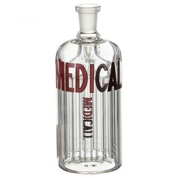 Medicali Glass - 12-Arm Tree Perc Ash Catcher - Red & Black Label