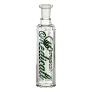 Medicali Glass - 5-Arm Tree Perc Ash Catcher - Green & Black Script Label 14.5mm