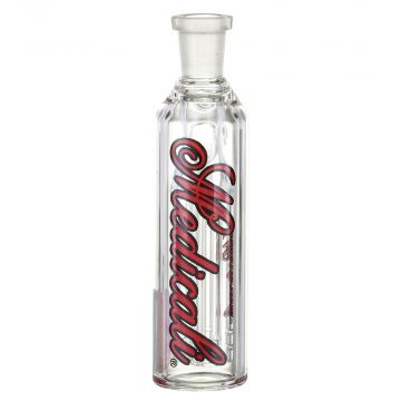 Medicali Glass - 5-Arm Tree Perc Ash Catcher - Red & Black Script Label 14.5mm