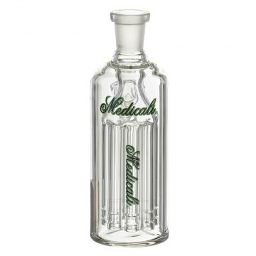 Medicali Glass - 8-Arm Tree Perc Ash Catcher - Green & Black Script Label 