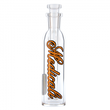 Medicali Glass - Ash Catcher with Downstem - Orange Script Label - Front view