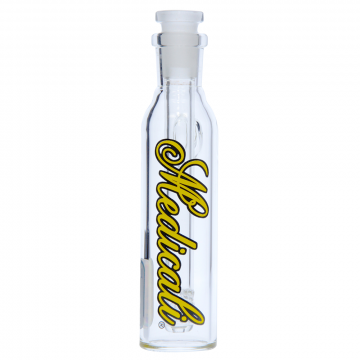 Medicali Glass - Ash Catcher with Downstem - Yellow & Black Script Label