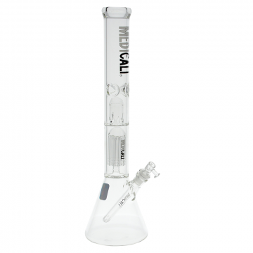 Medicali Glass - 8-Arm Tree Perc Beaker Bong - 18 Inch - White & Black Label