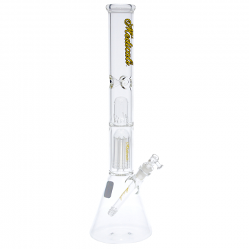 Medicali Glass - 8-Arm Tree Perc Beaker Bong - 18 Inch - Yellow Script Label 