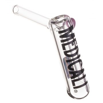 Medicali Glass - Medium Bubbler Hand Pipe - Black Label 