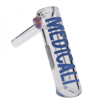 Medicali Glass - Medium Bubbler Hand Pipe - Blue Label