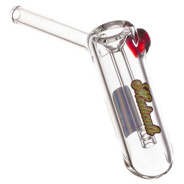 Medicali Glass - Small Bubbler Hand Pipe - Rasta Script Label