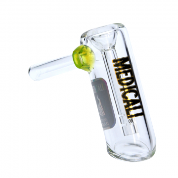 Medicali Glass - Small Bubbler Hand Pipe - Black & Gold Label 