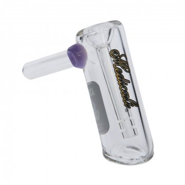 Medicali Glass - Small Bubbler Hand Pipe - Gold & Black Script Label 