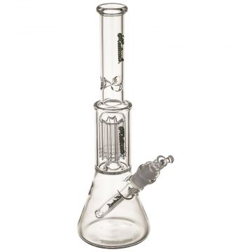 Medicali Glass - Mini 8-Arm Tree Perc Beaker Bong - Green & Platinum Script Label 