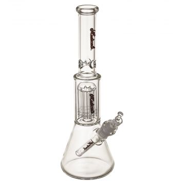 Medicali Glass - Mini 8-Arm Tree Perc Beaker Bong – Red Script Label 