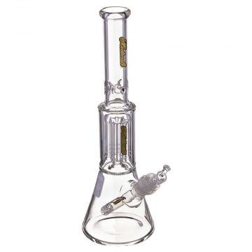 Medicali Glass - Mini 8-Arm Tree Perc Beaker Bong – Rasta Script Label