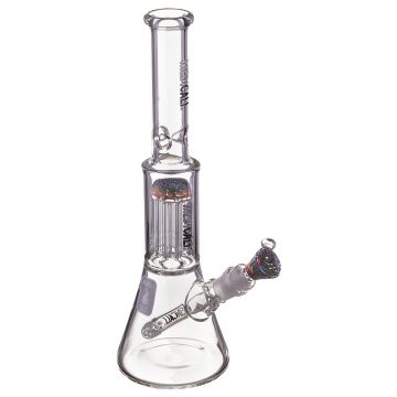 Medicali Glass – Mini Reversal 8-Arm Tree Perc Beaker Bong - 12 Inch - White & Black Label