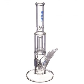 Medicali Glass - Mini Showerhead Perc Straight Bong - Blue Label 