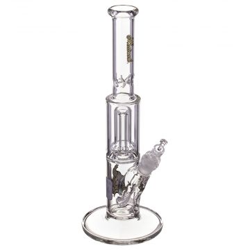 Medicali Glass - Mini Showerhead Perc Straight Bong - Gold Script Label