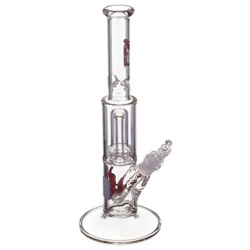 Medicali Glass - Mini Showerhead Perc Straight Bong - Red Script Label